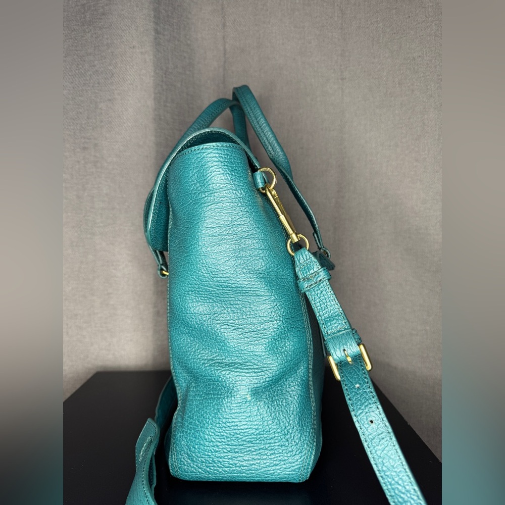 3.1 Philip Lim Pashli Top Handle Leather Satchel Bag in Dark Teal - Picture 3 of 16